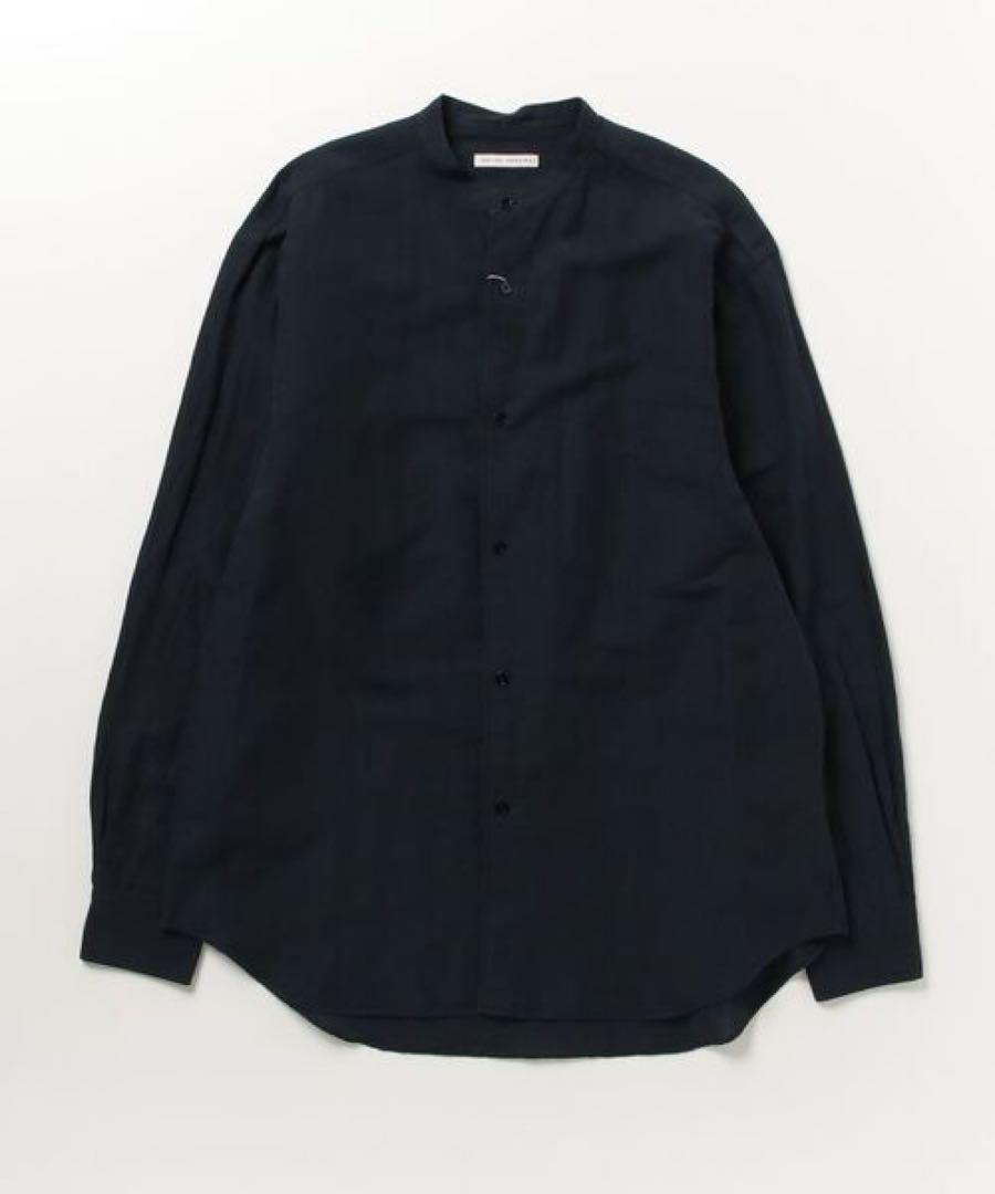 United Arrows Solid Narrow Band Collar Shirt