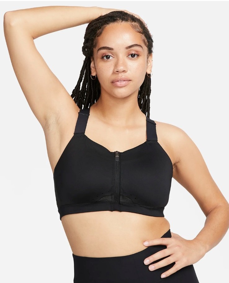 Nike Alpha High Support Black Zip Sports Bra