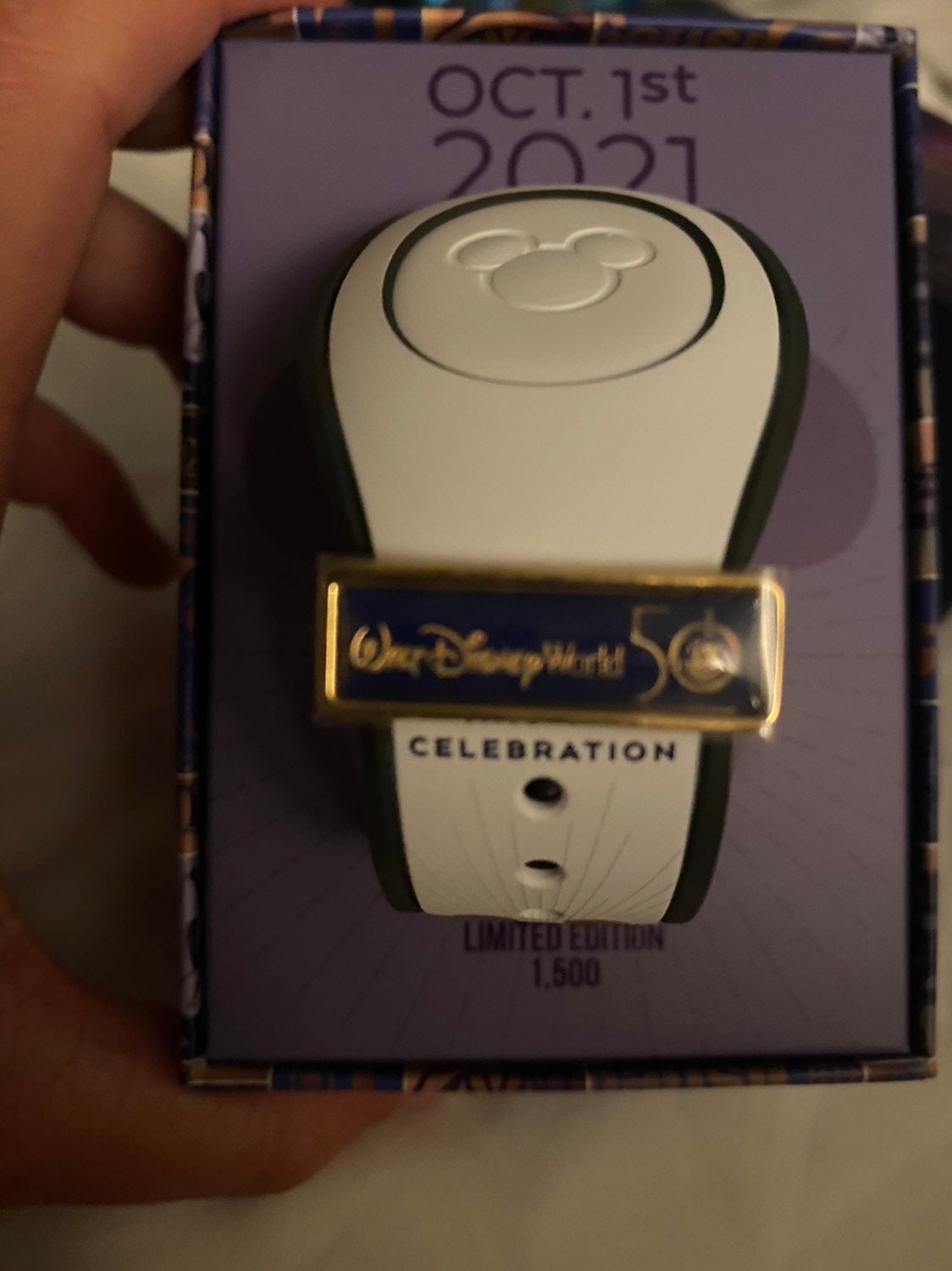 Disney 50th anniversary magicband and pin