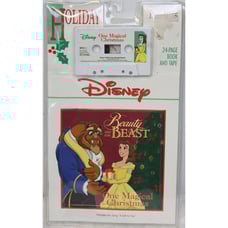 VTG 90s Disney Sing Along Lyric Book Cassette Music Kid Beauty & the Beast Xmas