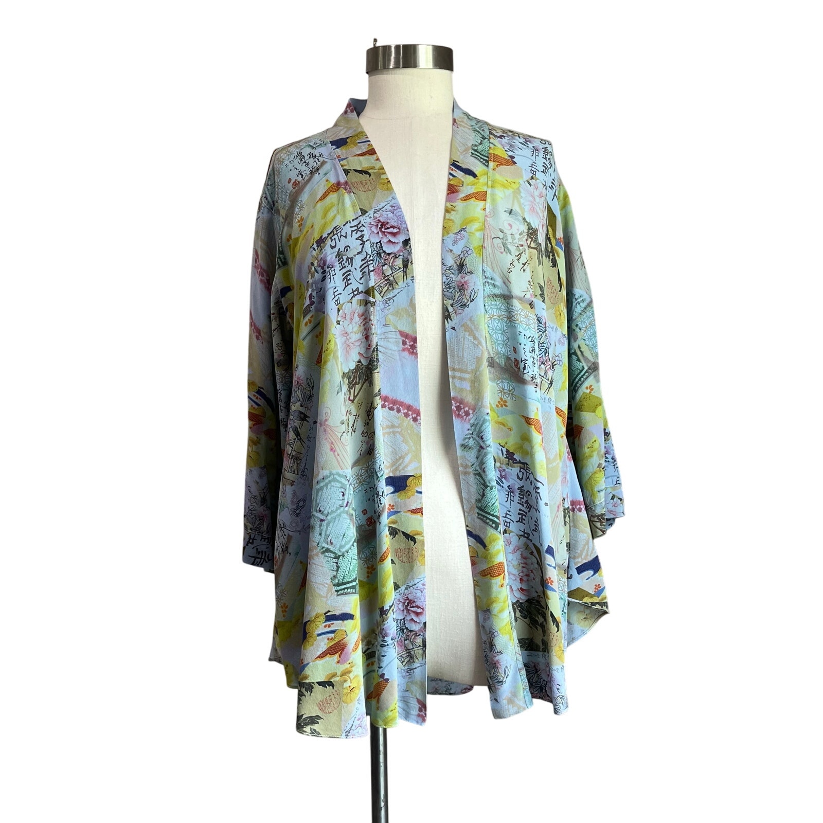 Tianello Washable Silk Floral Geisha Kimono Size Small
