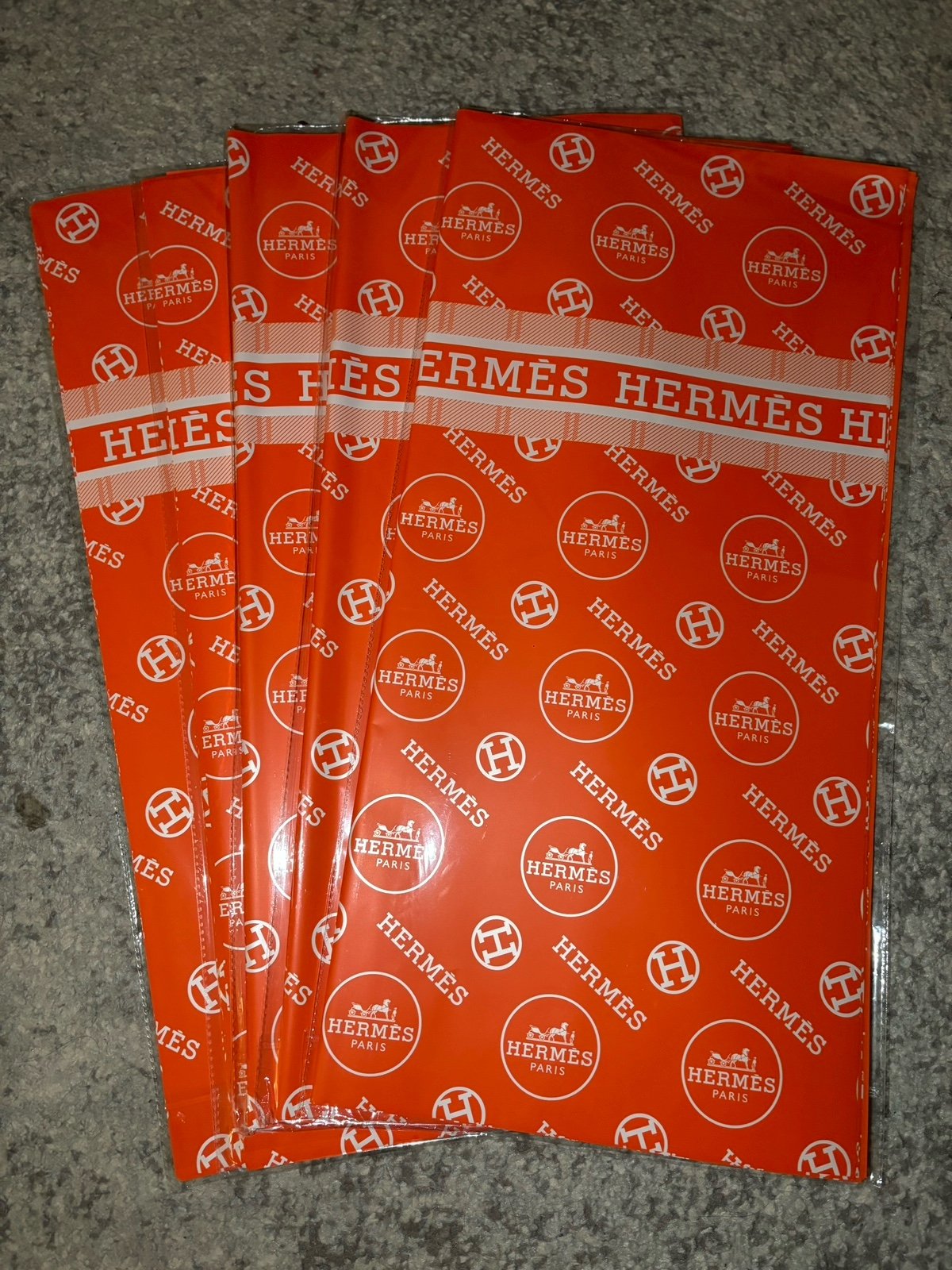 100 SHEETS/ 5 PACKS OF ORANGE HERMES WATERPROOF KOREAN FLORAL WRAPPING PAPER