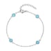 Blue Glass Station Bracelet in Stainless Steel (7.50-9.0In) , Tarnish-Free