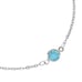 Blue Glass Station Bracelet in Stainless Steel (7.50-9.0In) , Tarnish-Free