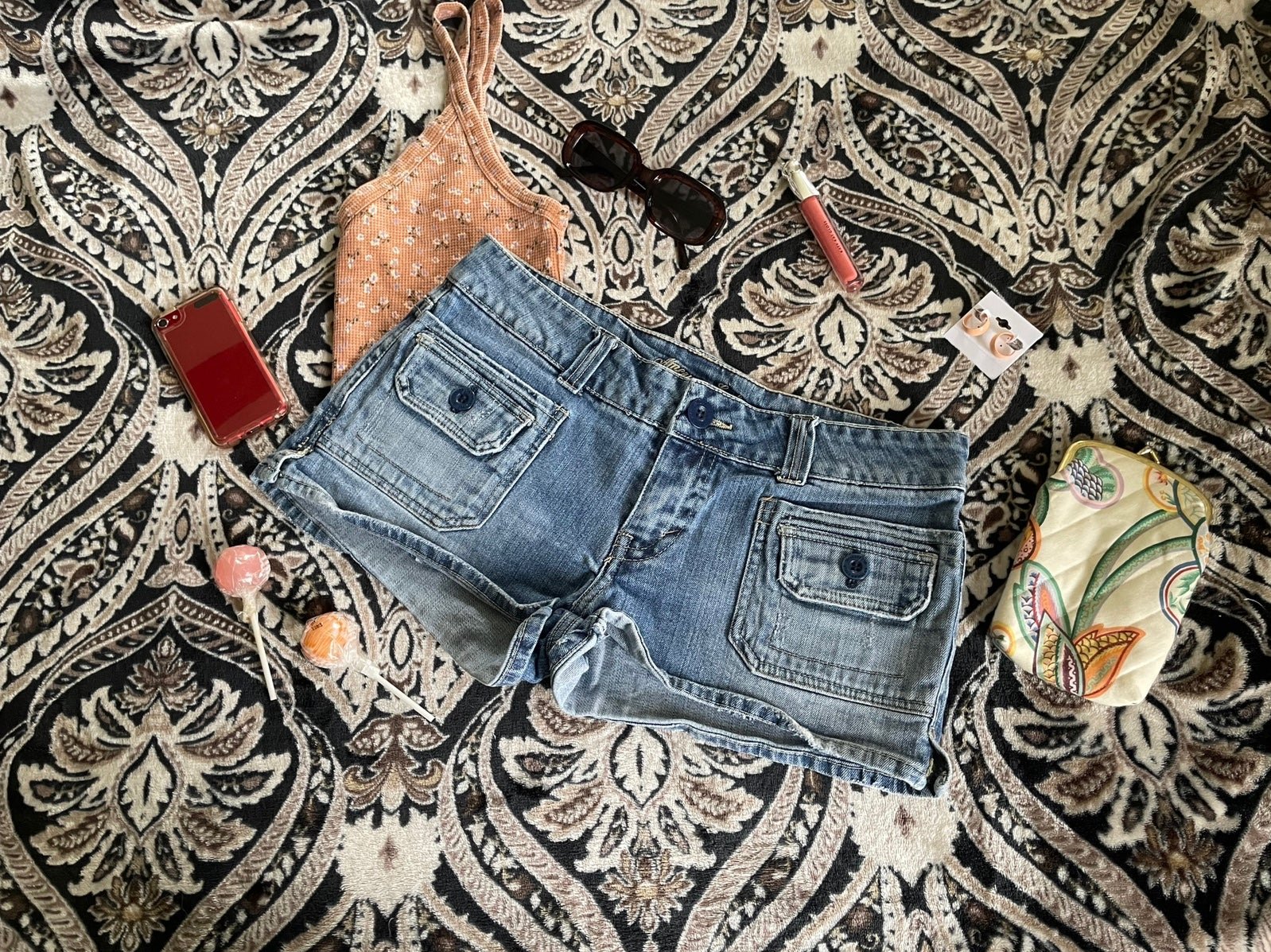 Y2K AEO Denim Utility Shorts