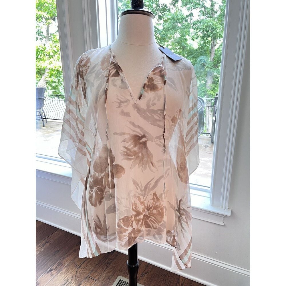 Tommy Bahama 100% Silk Tunic Coverup Versions Garden OS Tropical NWT Retail 178