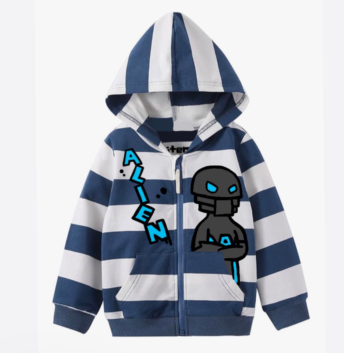Toddler Boys’ Alien Zip-Up Hoodie Sweatshirt Size 5T
