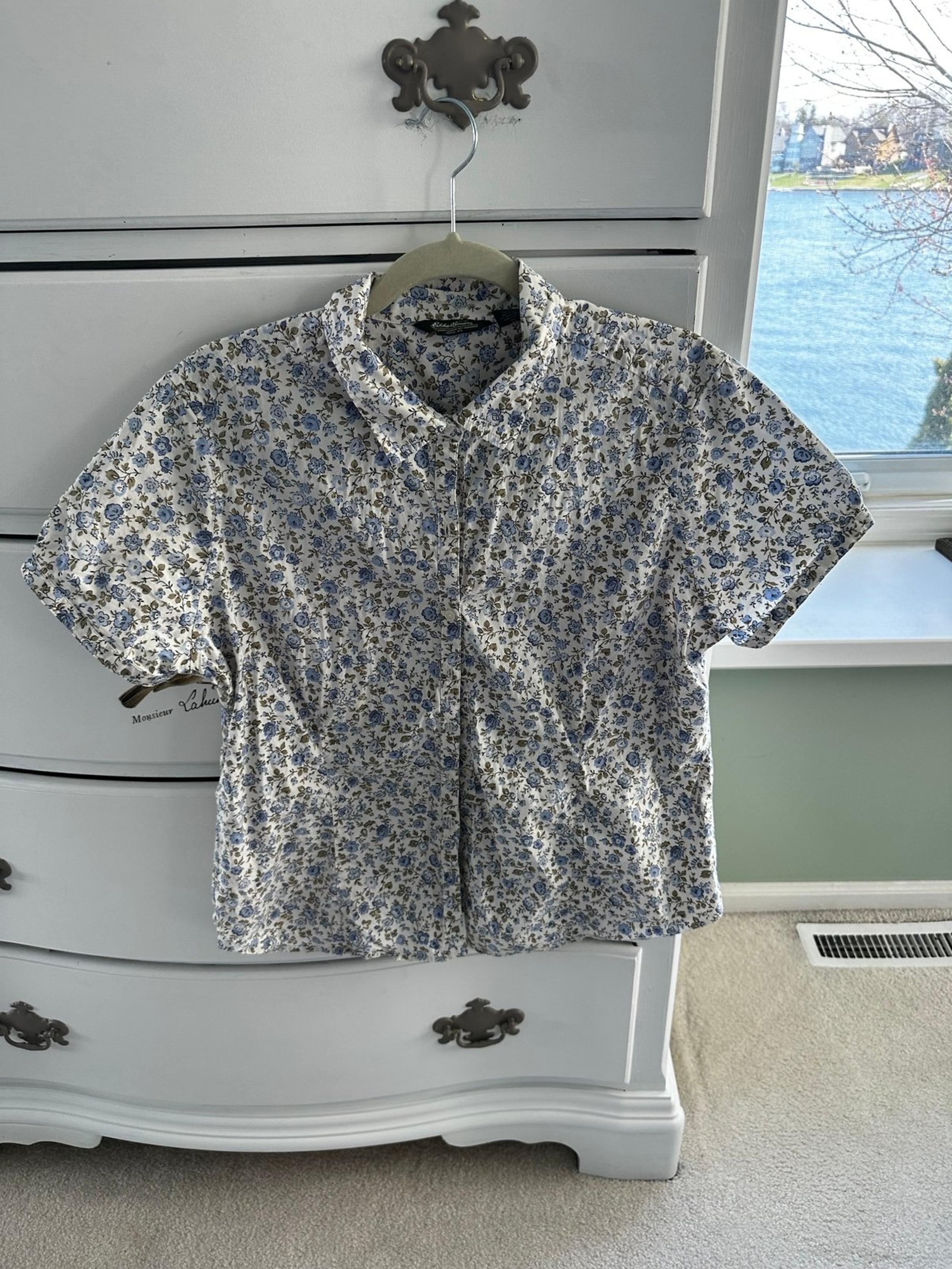 Eddie Bauer Womens cotton short sleeve blouse size XL