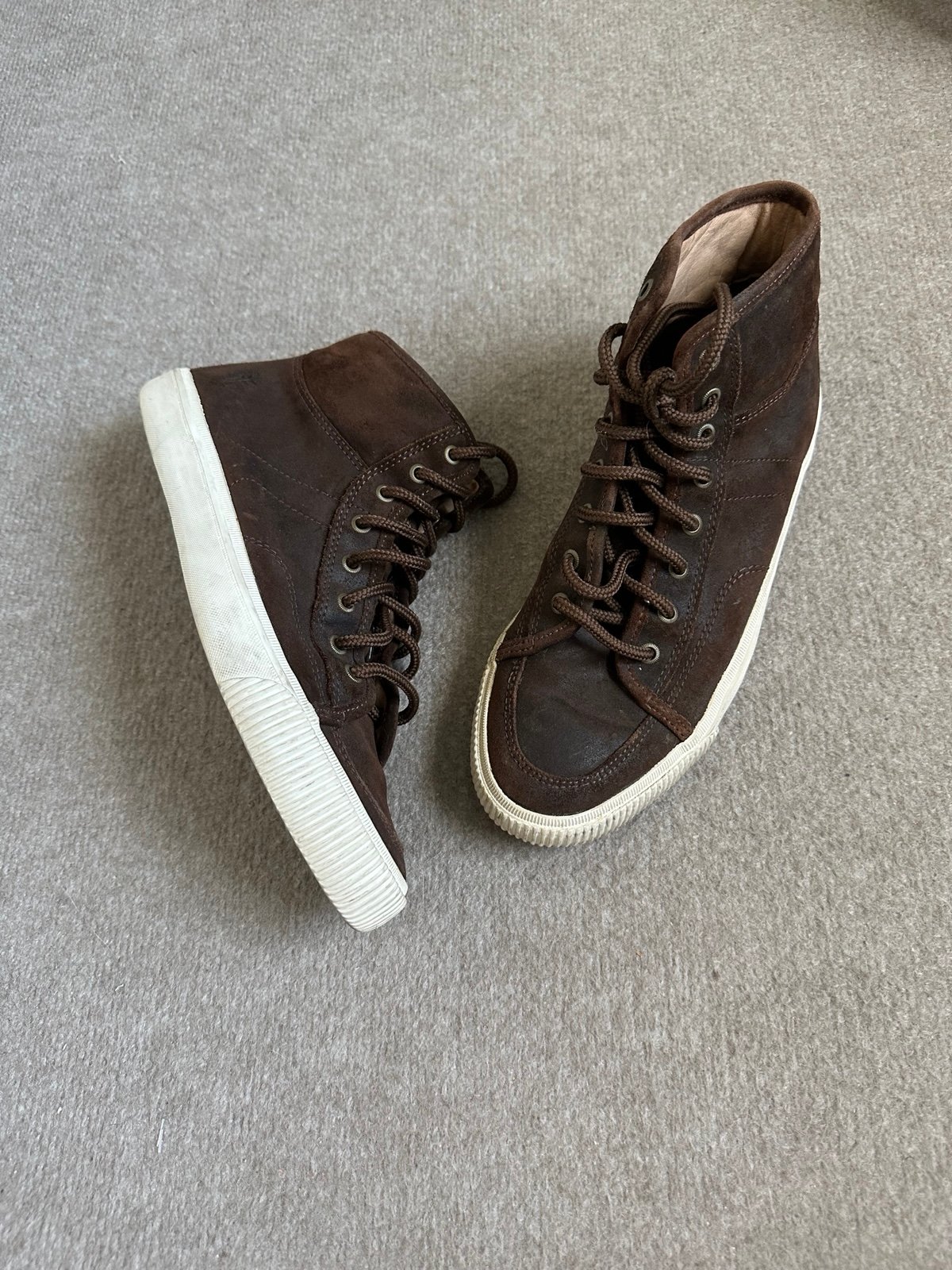 FRYE Miller Men's Lace up High Top Shoes/Fashion Brown Sneaker ~ 9