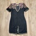 Vintage Laurence Kazar Pure Silk Beaded Party Dress Sequin Black Women's Size PM