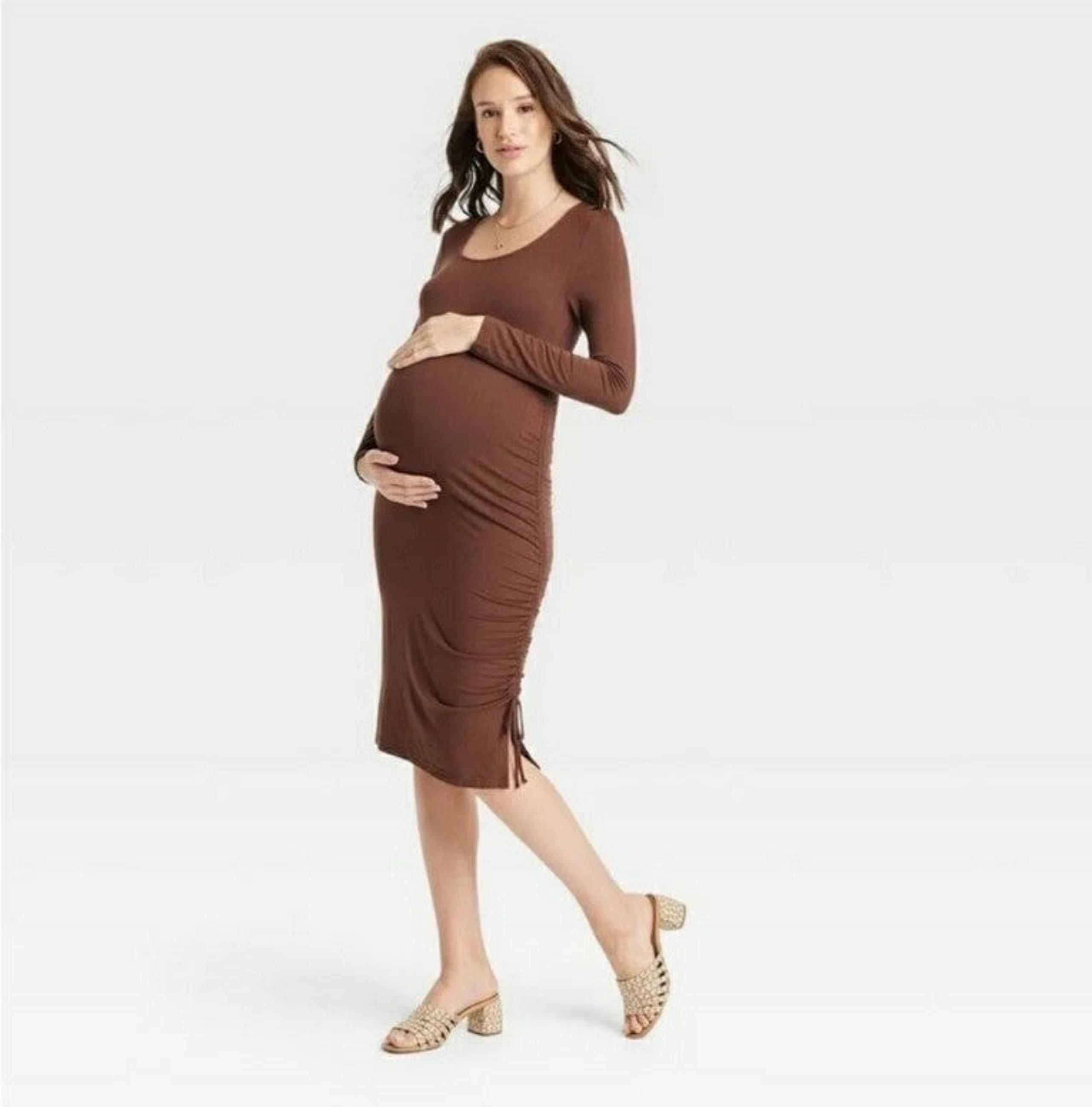 isabel By Ingrid And Isabel Maternity Dress Size Small New Brown Stretch