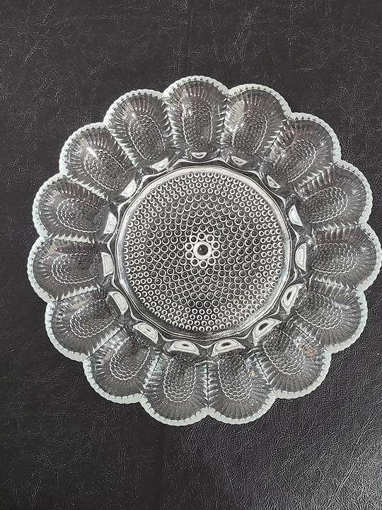Rare Find Vintage Collectible Clear Indiana Glass Hobnail Thousand Eyes Egg Se