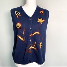 Vintage embroidered sweater vest
