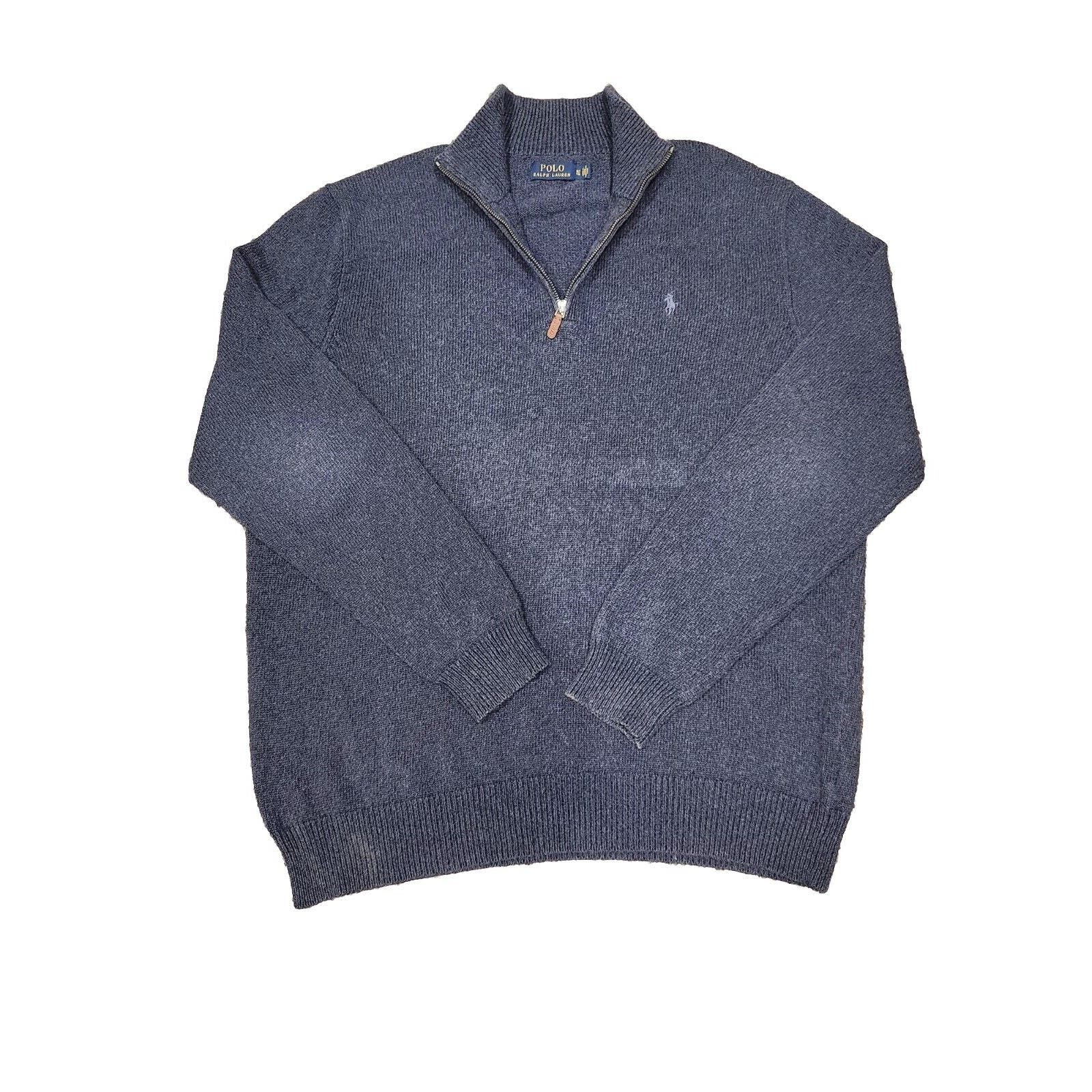 Polo Ralph Lauren Quarter-Zip Jumper 1/4 Zip Mens Size XXL Navy Pullover