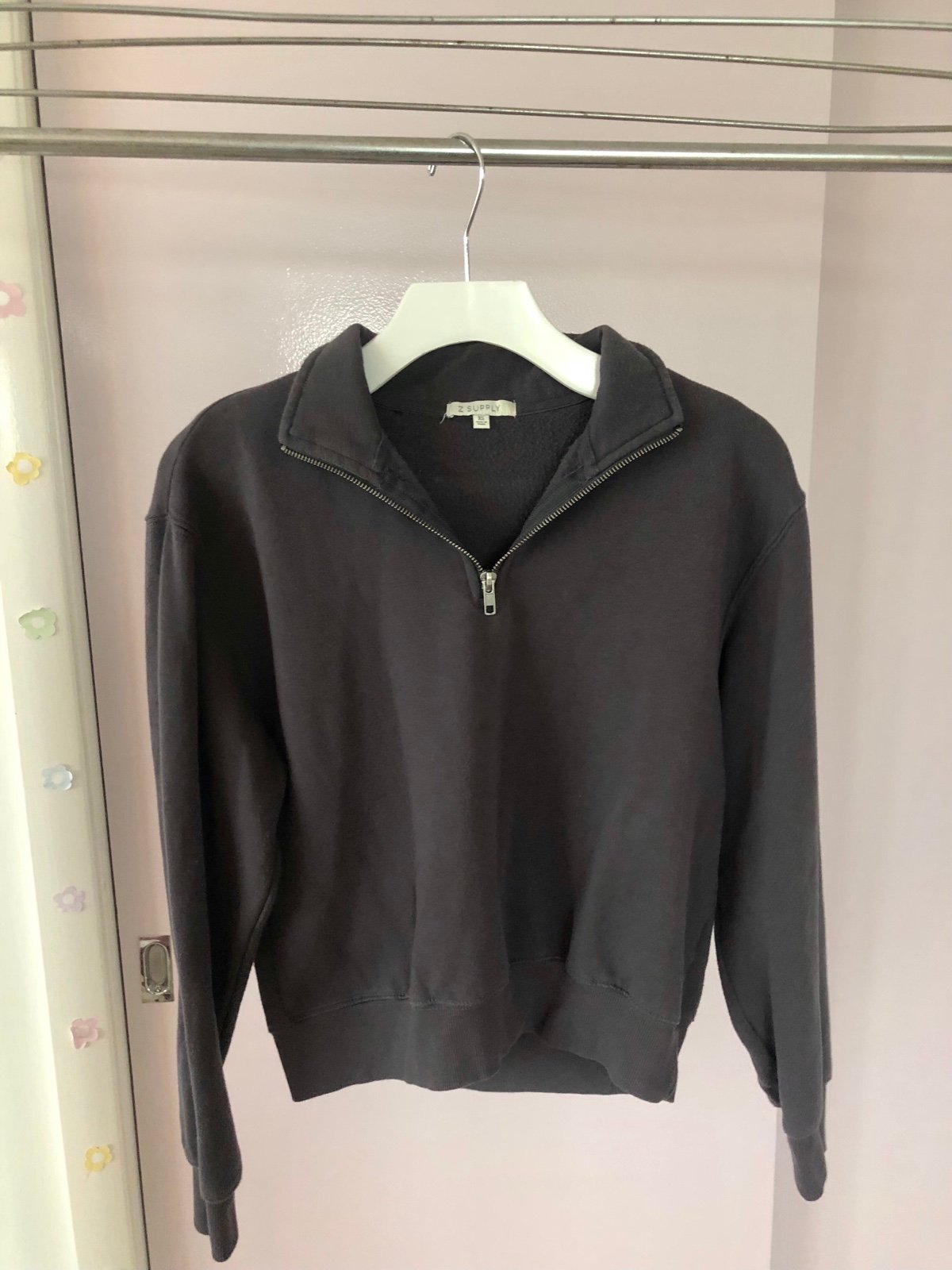 Z Supply Quarter Zip Grey Long Sleeve