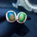 Opal Stud Earrings, Opal Earrings Sterling Silver, Opal Jewelry