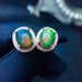 Opal Stud Earrings, Opal Earrings Sterling Silver, Opal Jewelry