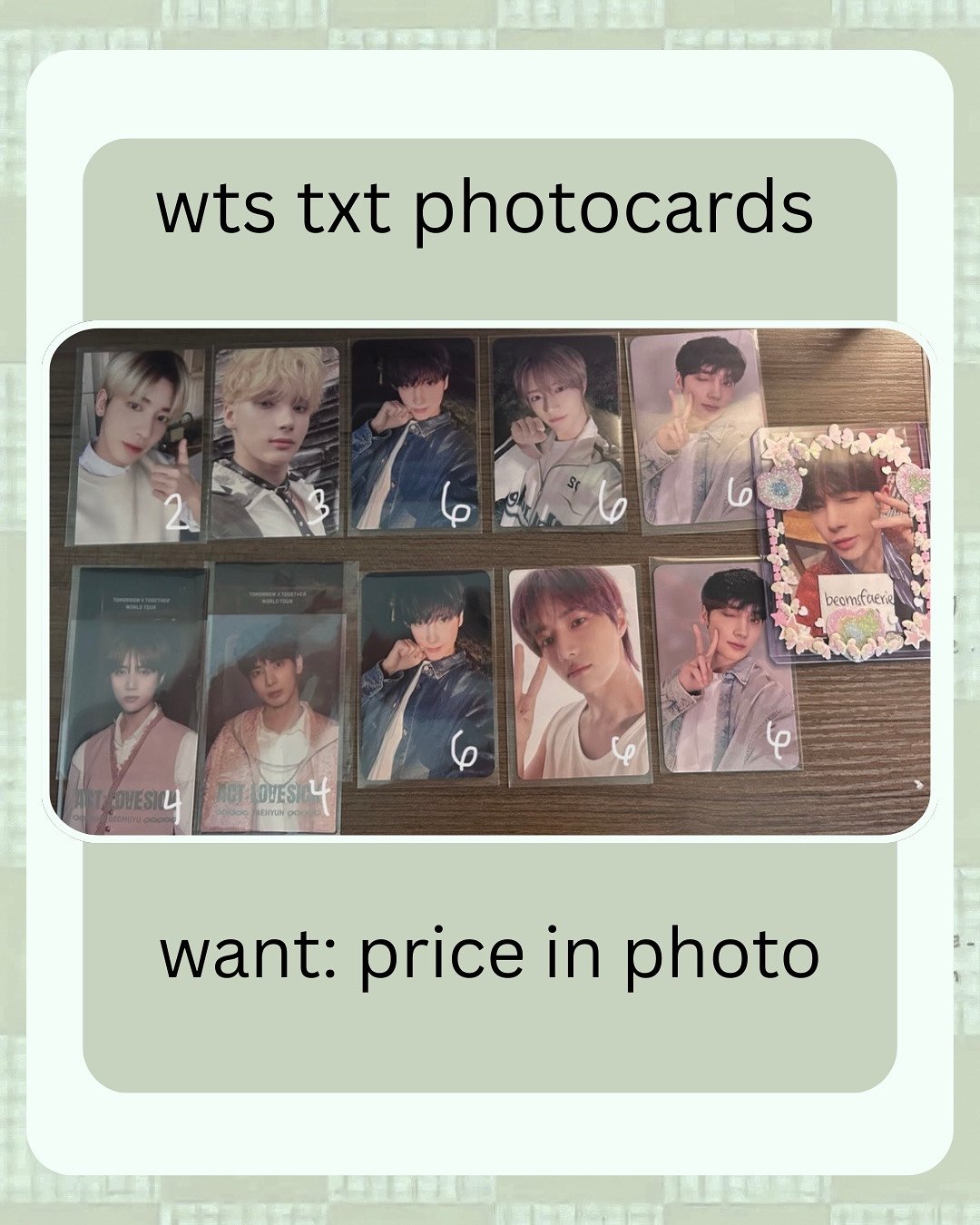 WTS TXT PHOTOCARDS - MESSAGE BEFORE BUYING