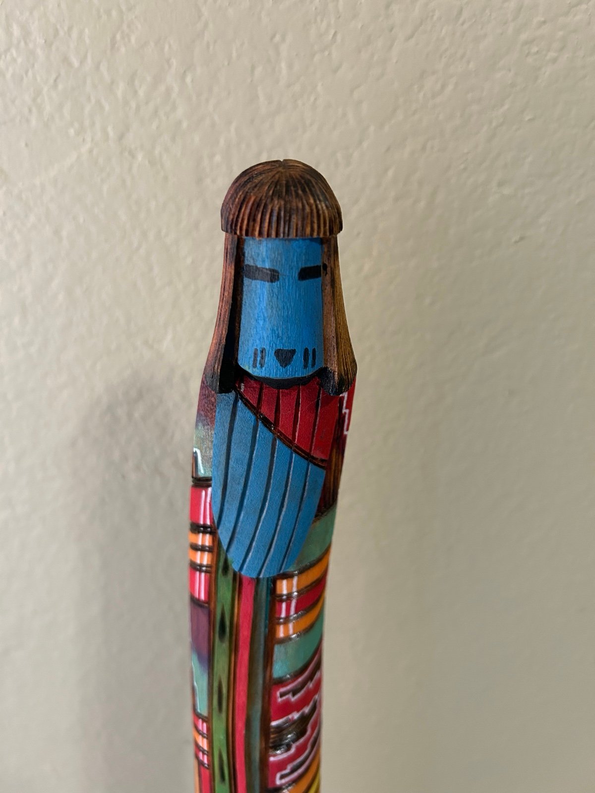 Wood KACHINA DOLL Yellow Corn HAND CARVED PAINTED SIGNED Artist Janis Yazzie