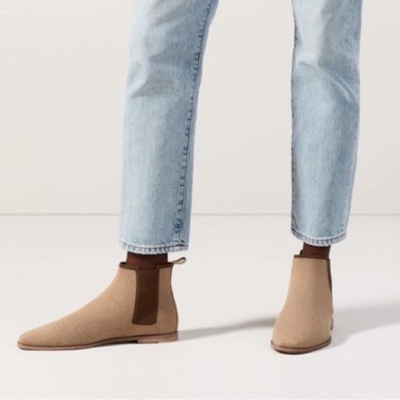 Rothy’s The Merino Square Toe Chelsea Boot in Chestnut Brown Size 10.5