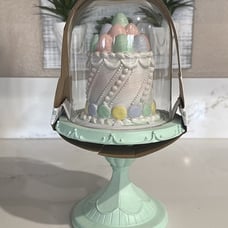 Bunny Boulevard Easter Decor Glass Pedestal Cloche Dome
