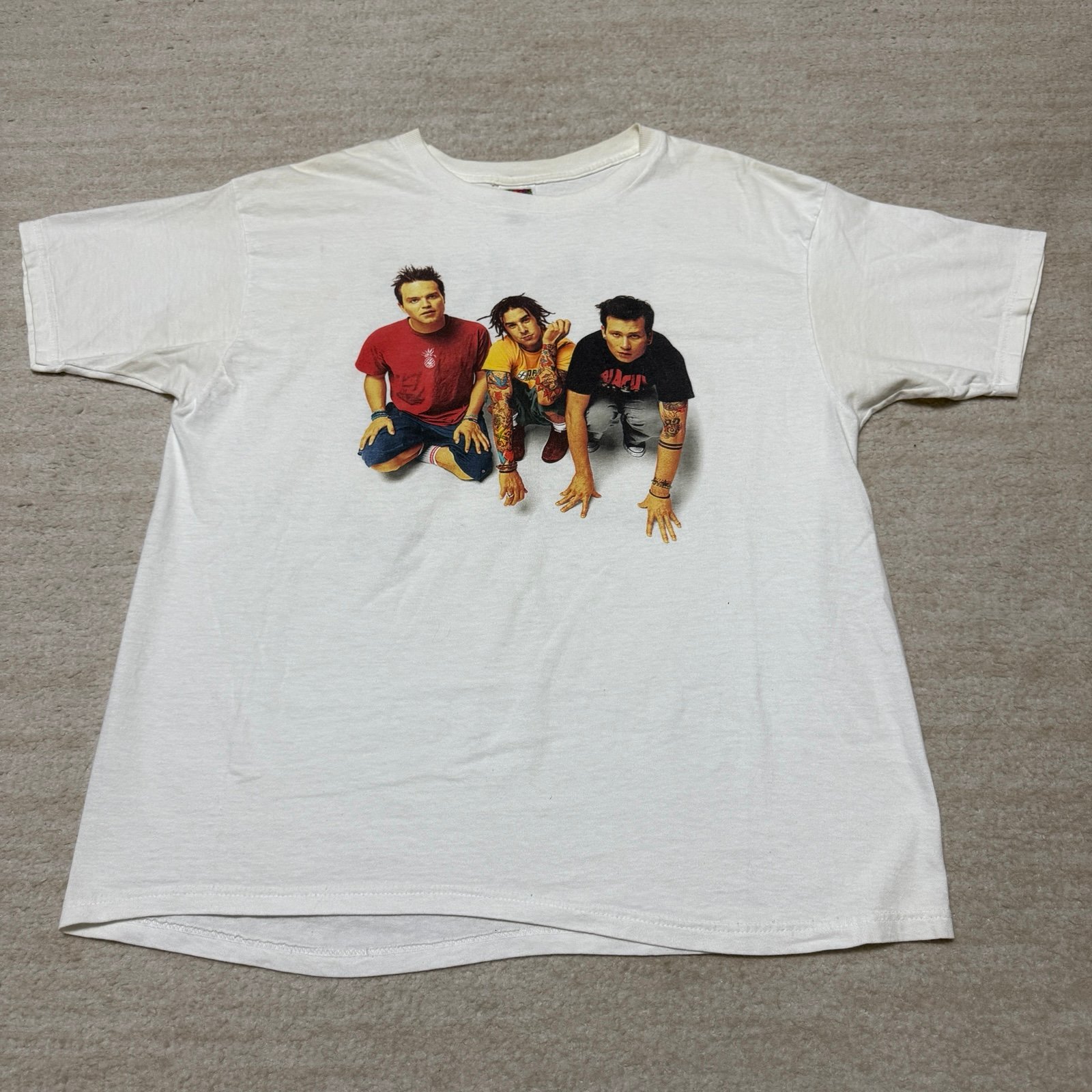 Vintage Y2K Blink 182 Mark Tom and Travis Show Tour T-shirt Men's XL Punk GRAIL
