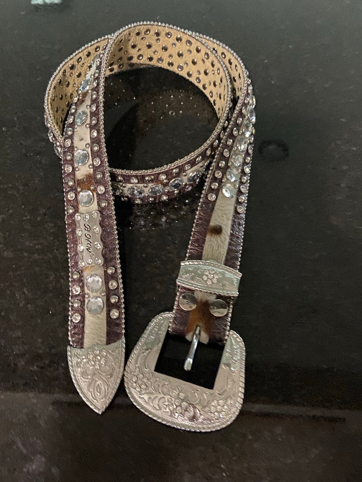 BHW Rhinestone Belt, All rhinestones intact. Size L