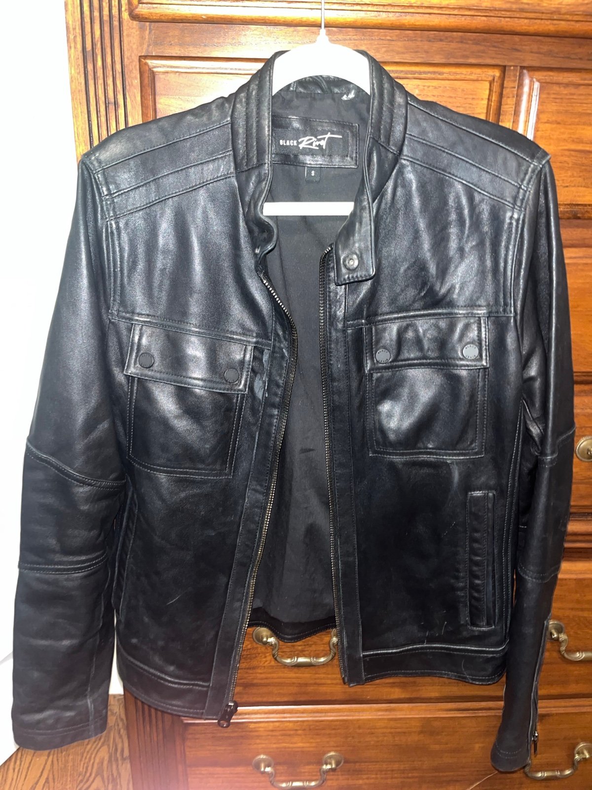 Black Rivet Leather Moto Jacket