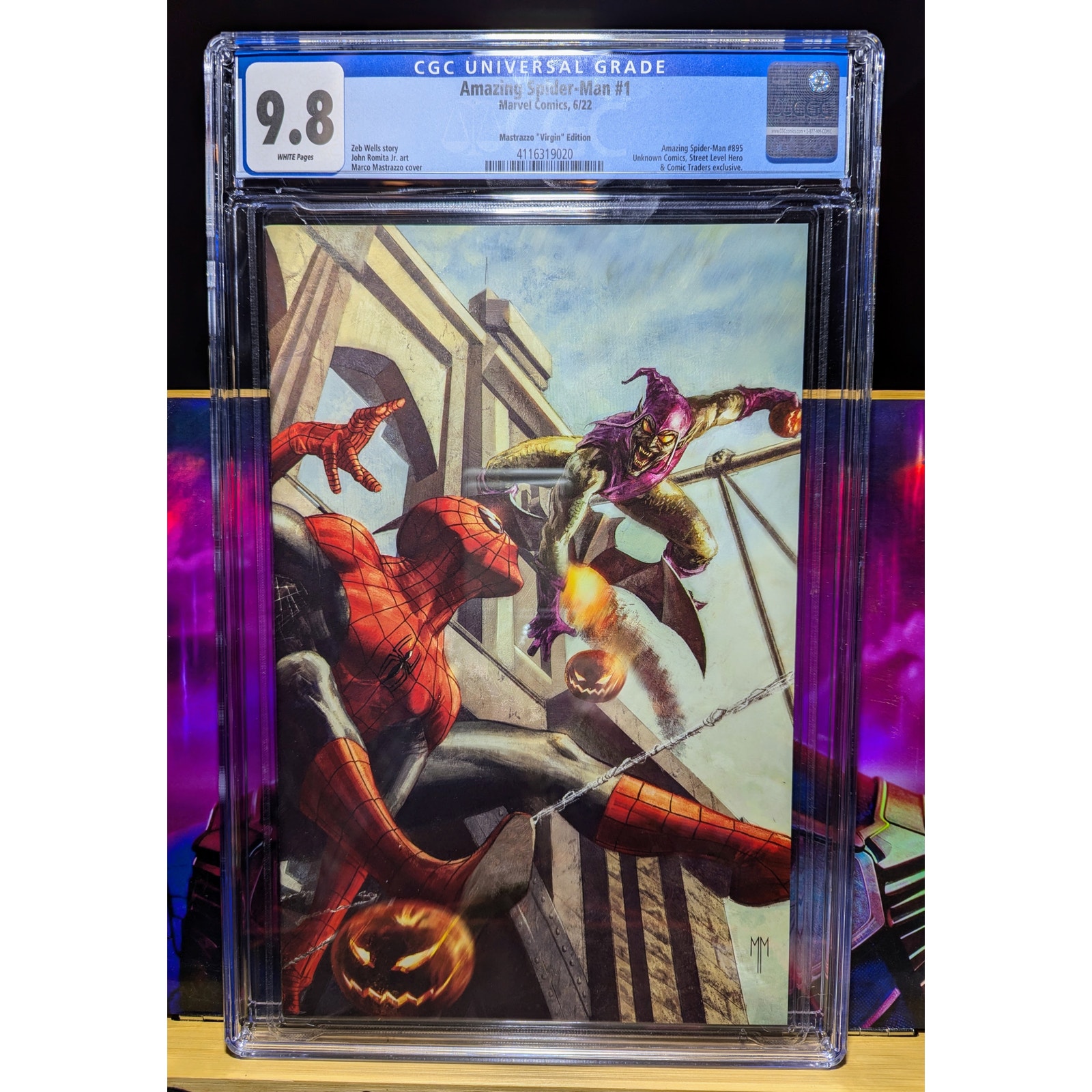 AMAZING SPIDER-MAN #1 CGC 9.8 VIRGIN MASTRAZZO UNKNOWN COMICS EXCLUSIVE