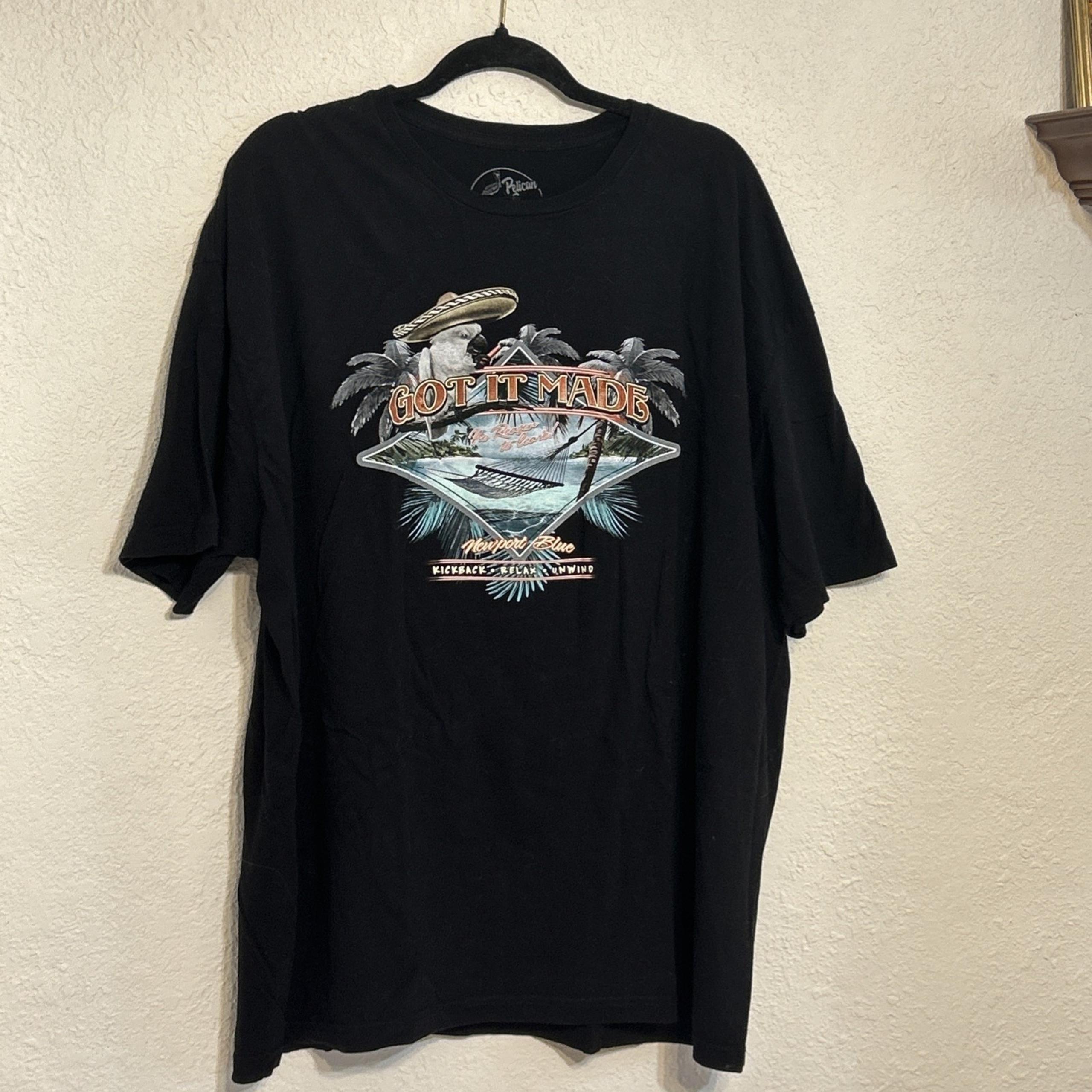 Got It Made Graphic Black T-Shirt By Pelican Shores Cotton Sz Medium