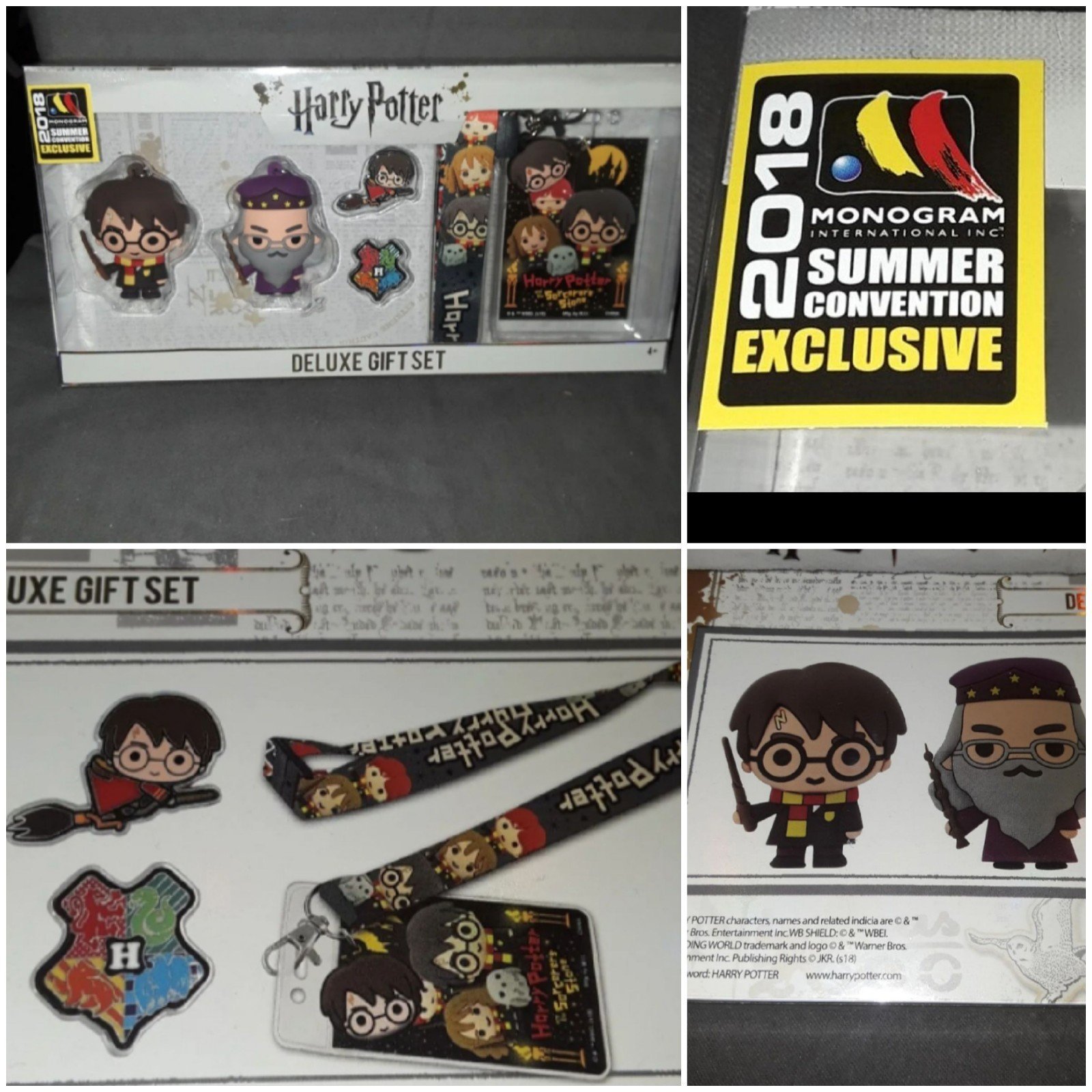 Harry Potter Deluxe Gift Set 2018 Convention Exclusive 2 Pins 2 Keychain Lanyard