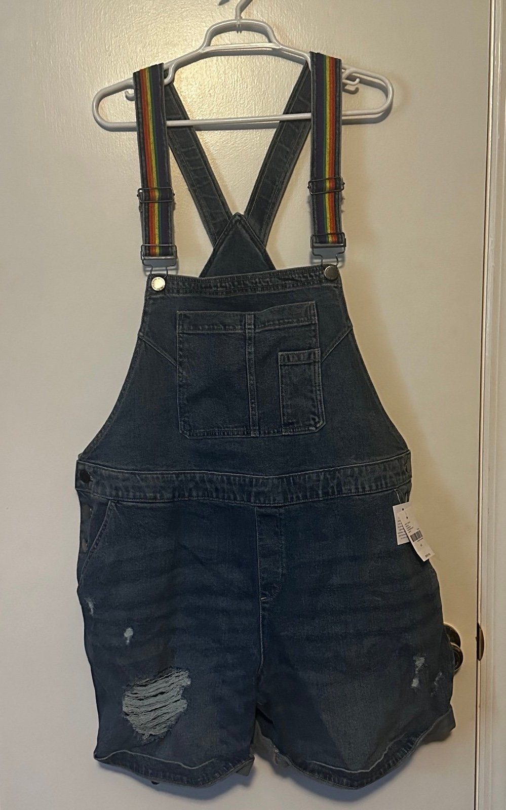 Lane Bryant brand new overall shorts rainbow size 22