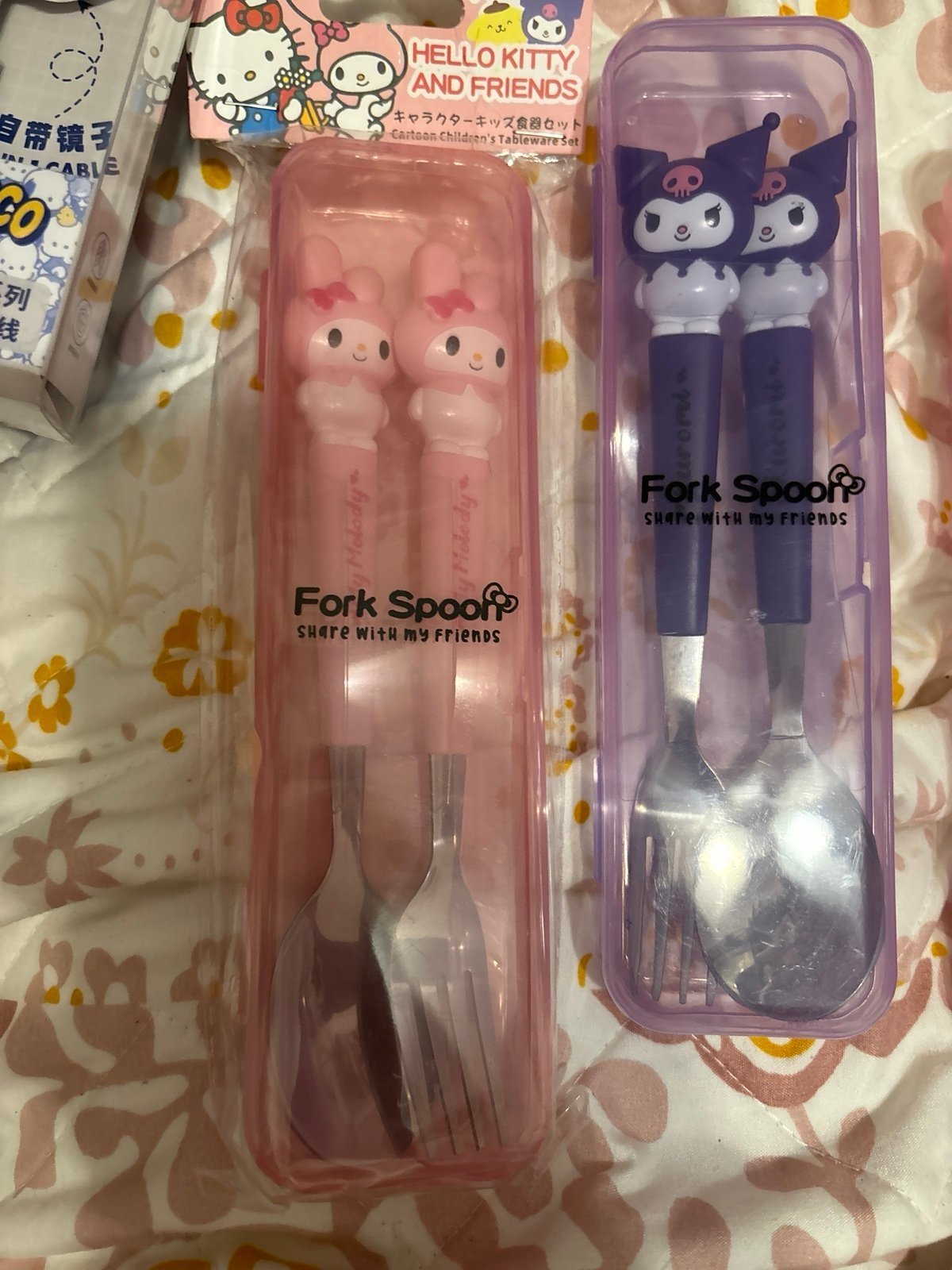 Hello Kitty and friends tableware with cases new
