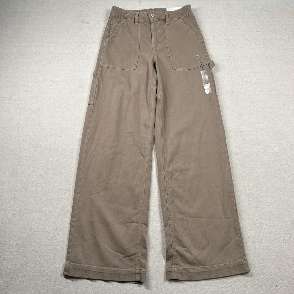 American Eagle Pants Womens 26w Super High Rise Baggy Wide Mocha Lyocell Painter