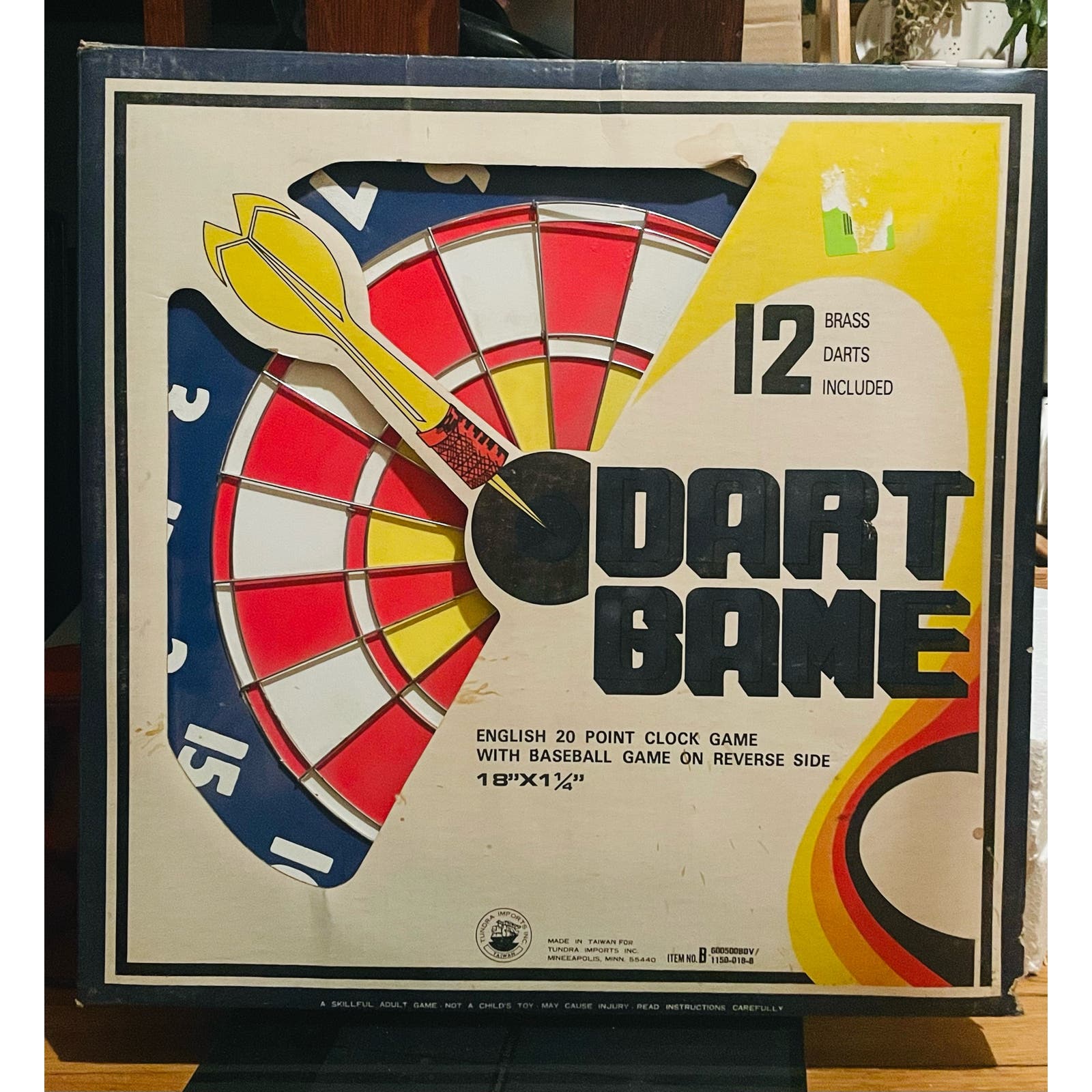 Sealed 70s/80s Retro DartBoard w/12 Brass Darts
