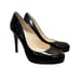 LK Bennett Sledge Black Patent Platform Courts Almond Toe Heels Black EU 39