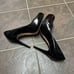 LK Bennett Sledge Black Patent Platform Courts Almond Toe Heels Black EU 39