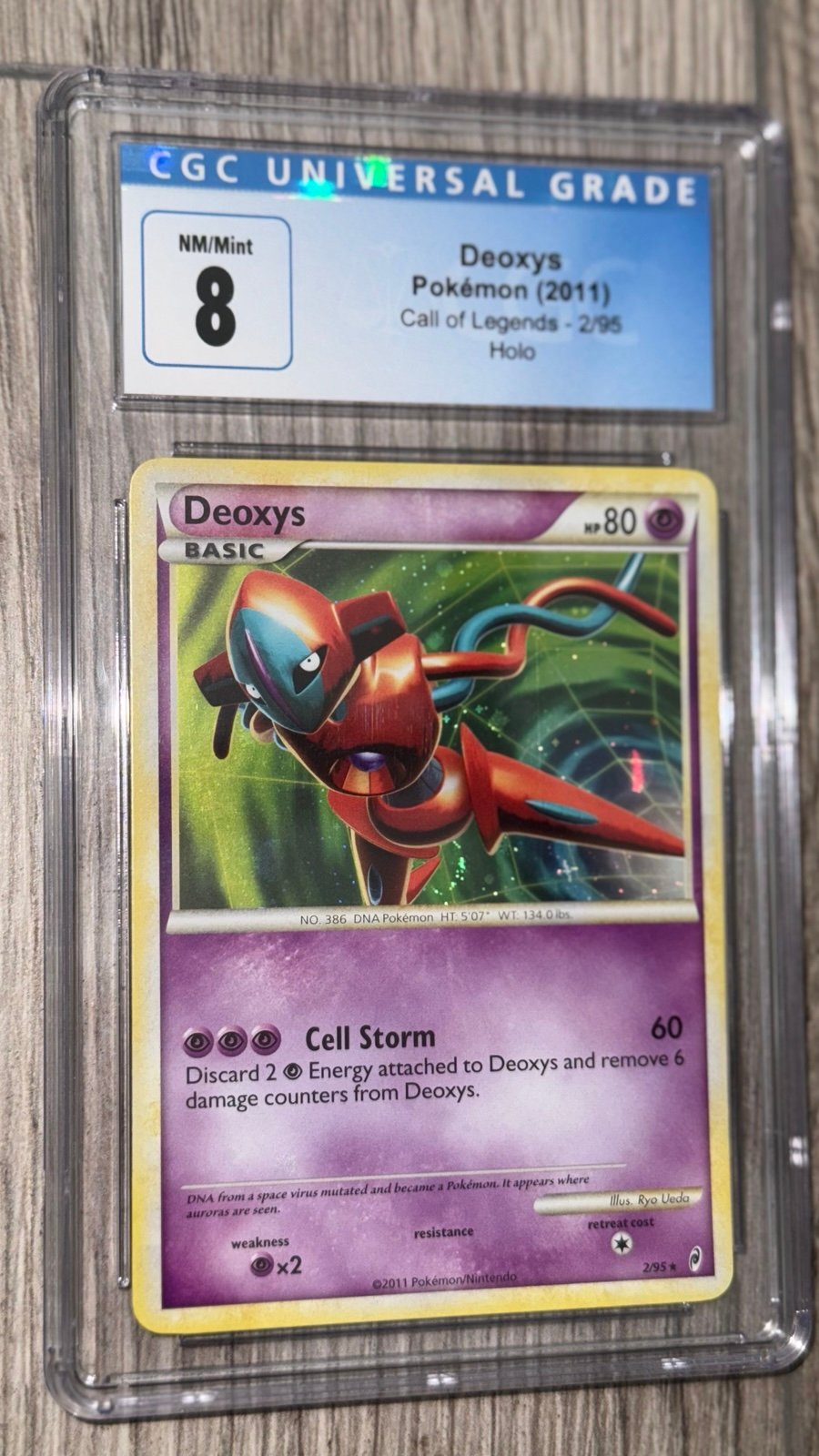 2011 Pokemon Deoxys Holo Call of Legends CGC 8
