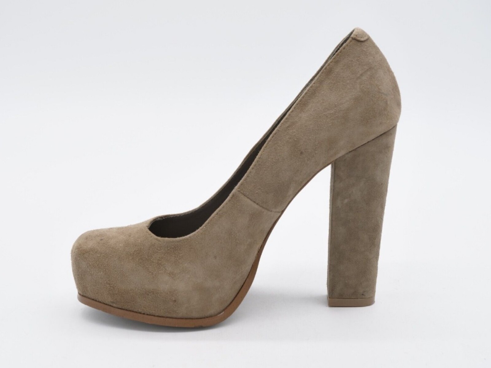 Steve Madden Sarrina Pumps Taupe Suede Block Platform High Heels