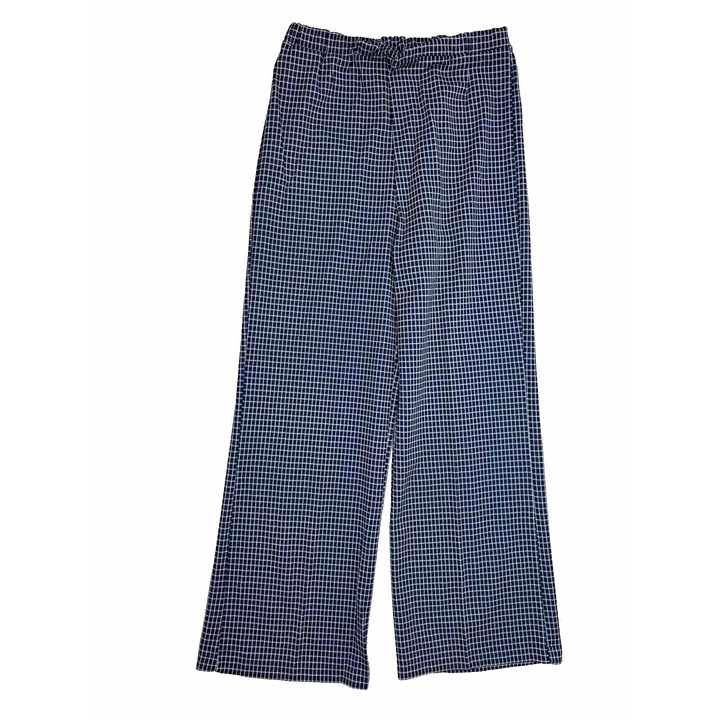 VTG 70s Womens 16 Large Plaid Knit High Rise Wide Leg Flare Pants USA Disco