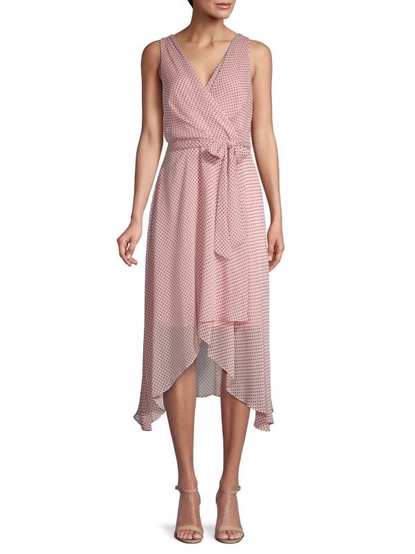 Karl Lagerfeld Paris - Dot-Print Chiffon Wrap-Effect Dress size 4