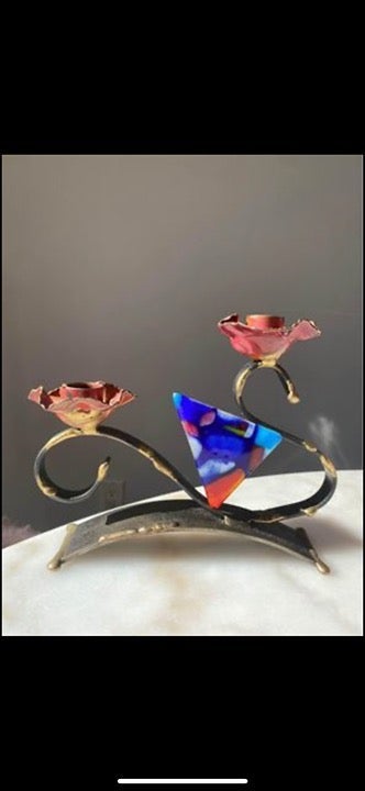 Handcrafted Shabbat Candlesticks By Gary Rosenthal