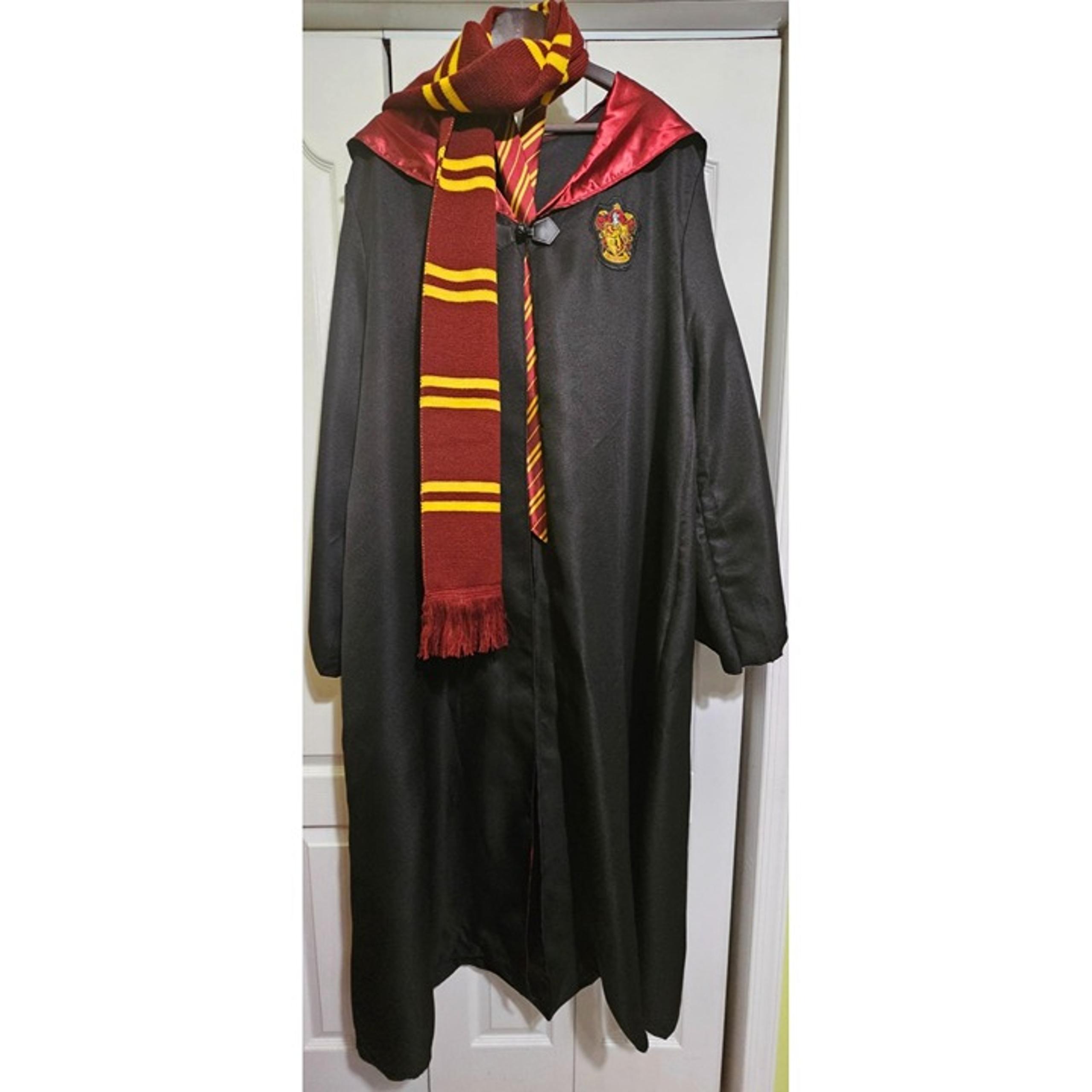 Harry Potter Gryffindor Costume Adult Cloak Robe Scarf Tie Accessories Mens XL
