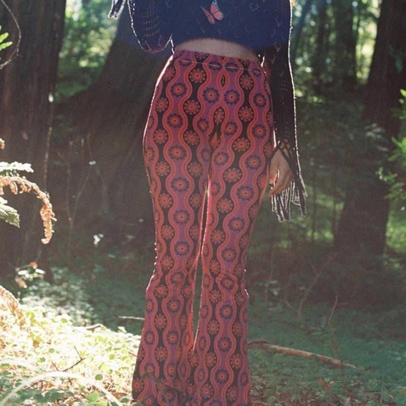 Free People Flare Street Ophir Velvet Pants Medium Pink