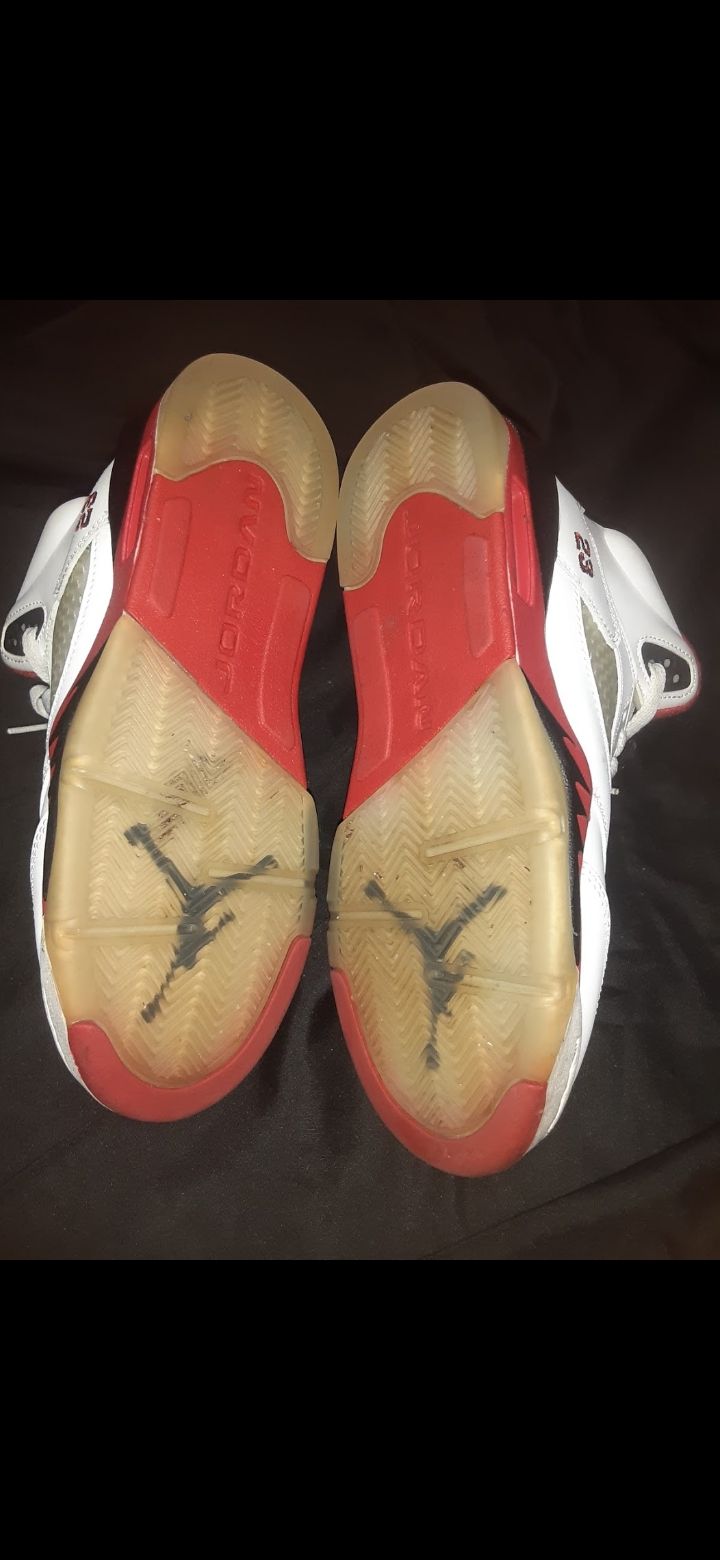Air Jordan high top athletic shoes, firs