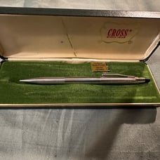 Vintage Cross Chrome Silver Century Mechanical Pencil In Green Case has Engravin