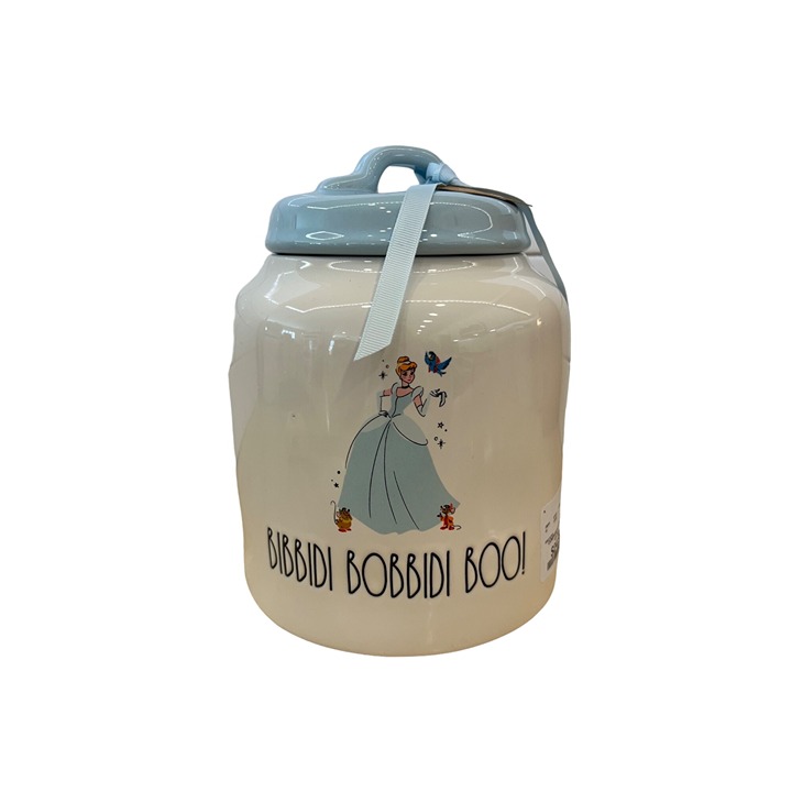 Rae Dunn Princess Cinderella Canister Bibbidi Bobbidi Boo Cookie Jar NWT