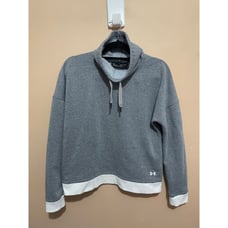 Under Armour Gray Funnel Neck Drawstring Athletic Sweatshirt Loose Fit S