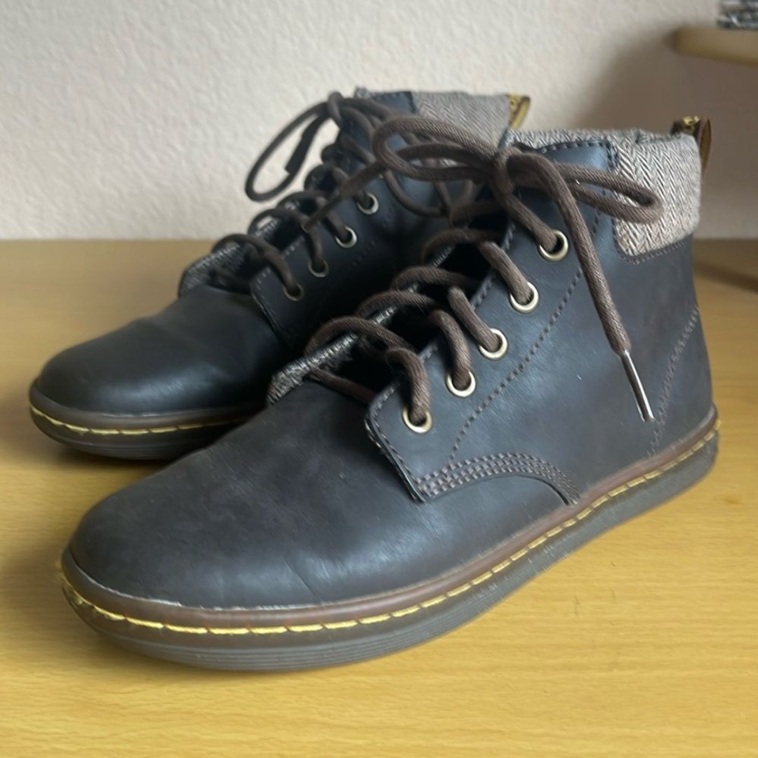 DR. MARTENS Women Maelly Brown Leather Boots Chukkah Padded Color Airwair US7