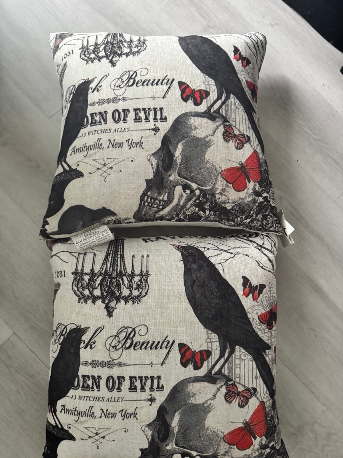 Halloween skull pillow decor set of 2